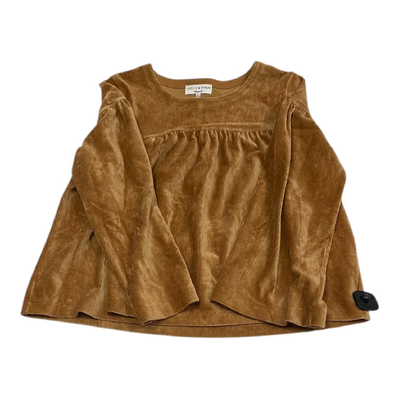 women's tops for those who seek both style and comfortTop Long Sleeve By Madewell In Brown, Size: M