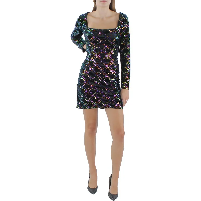 Tall Women DressDonna Morgan Womens Velvet Mini Cocktail And Party Dress