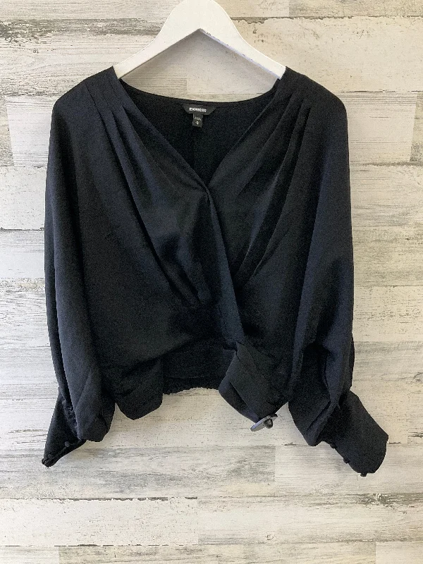 cozy women's tops for fall and winterTop Long Sleeve By Express In Black, Size: M