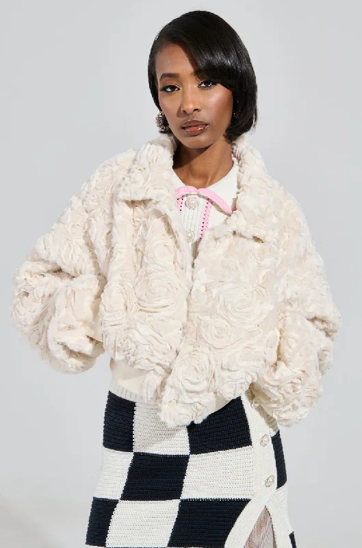 chic women's coats for winterFLORA TEXTURED BOMBER