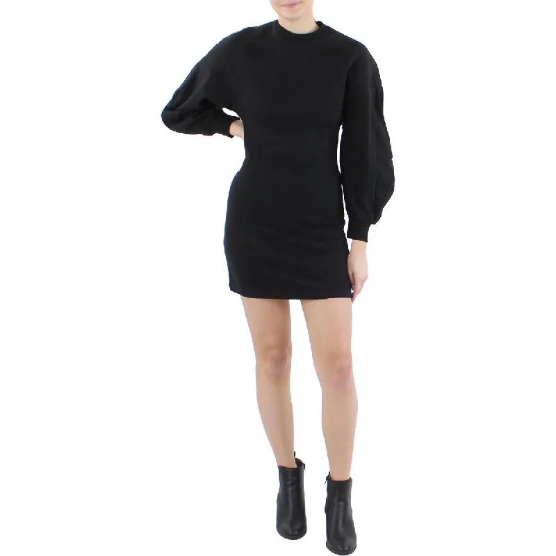 Button-Down DressLINI Womens Extended Shoulder Mini Sweatshirt Dress