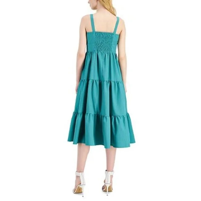 Glamour DressInc International Concept Women's Tiered Midi Dress Green Size 16