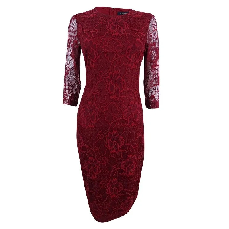 women's maternity dressesJessica Simpson Women's Lace Midi Sheath Dress