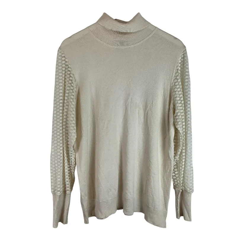 women's tops for those who love to experiment with fashionTop Long Sleeve By Adrianna Papell In Cream, Size: Xl