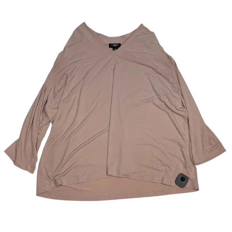 women's tops for those who appreciate subtle and muted tonesTop Long Sleeve Basic By Liz Claiborne In Pink, Size: 3x