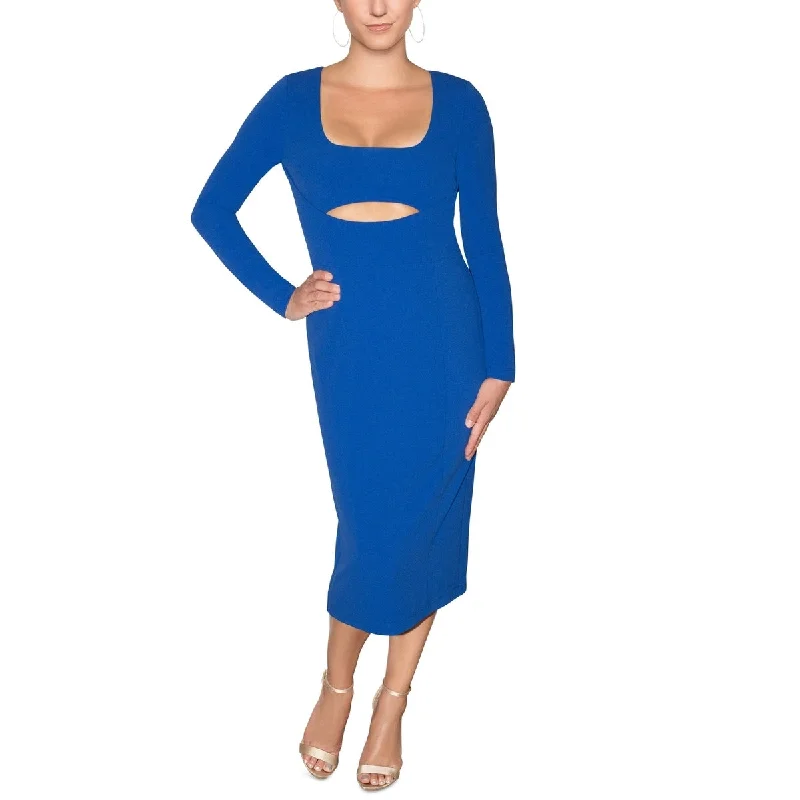 women's stylish dressesRachel Roy Women's Cutout Midi Dress Blue Size X-Large