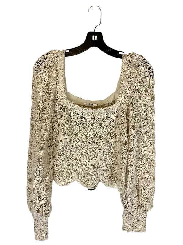 affordable women's topsTop Long Sleeve By Vestique In Cream, Size: S