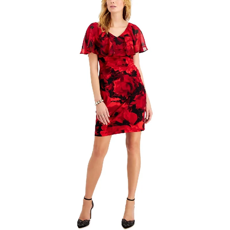 Embellished DressConnected Apparel Womens Petites Printed Mini Cocktail and Party Dress