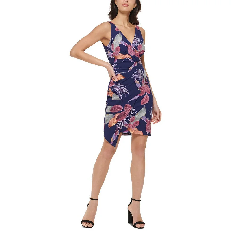 women's pastel dressesGuess Womens Faux Wrap Mini Cocktail and Party Dress