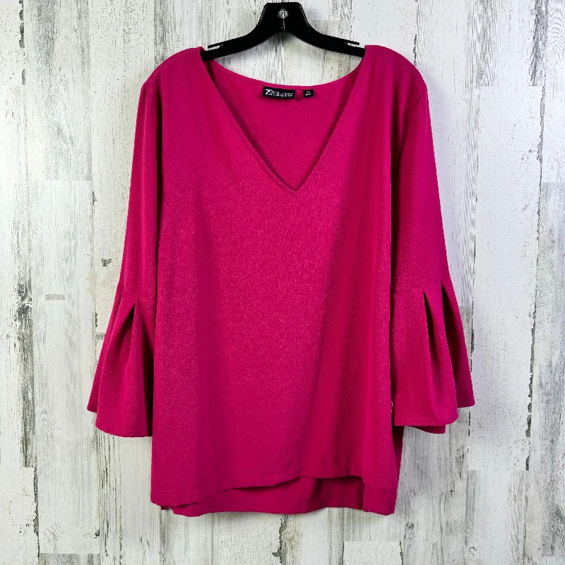 women's tops for those who believe in expressing their individuality through fashionTop Long Sleeve By New York And Co In Pink, Size: 2x