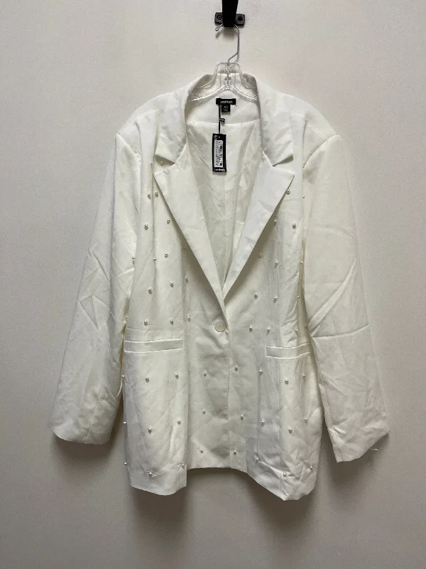 women's coats with beadwork accentsBlazer By Boohoo Boutique In White, Size: 3x