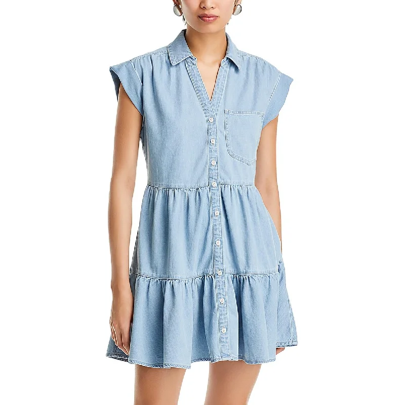 women's eco-friendly dressesVeronica Beard Womens Trisha Dress Collared Mini Shift Dress