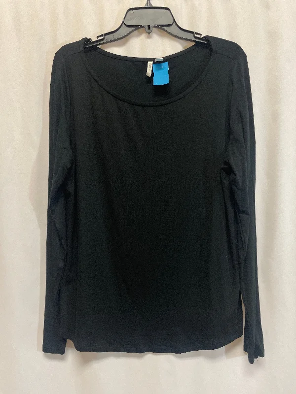 women's tops with spaghetti straps and deep V-necksTop Long Sleeve By Cato In Black, Size: L