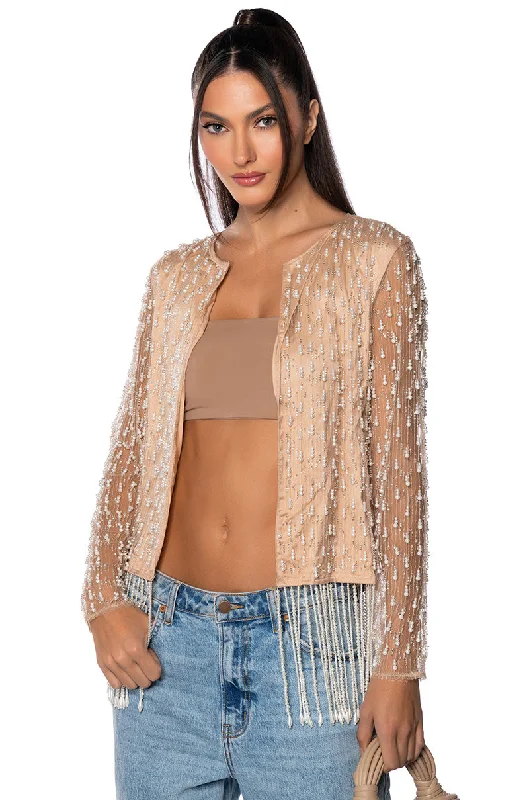 classic women's coatsSUMMER BEADED BLAZER