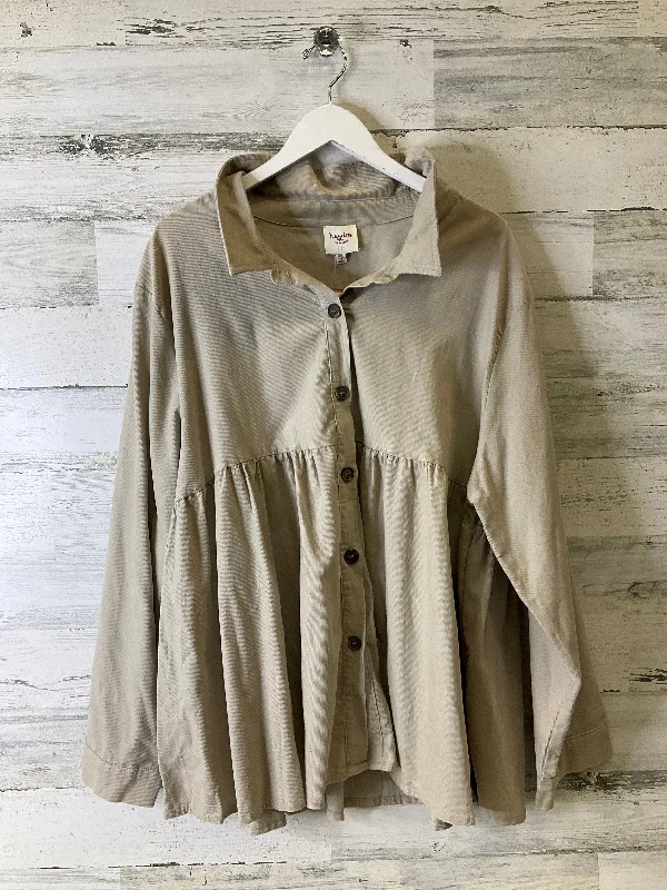 tank tops for womenTop Long Sleeve By Hayden Harnett In Tan, Size: 3x