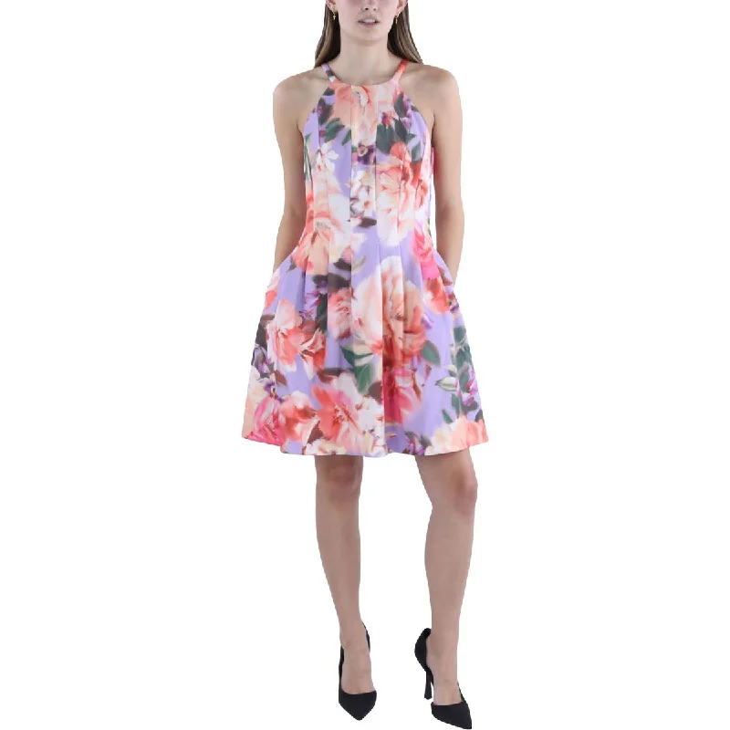 women's ball gown dressesVince Camuto Womens Petites Floral Print Mini Fit & Flare Dress