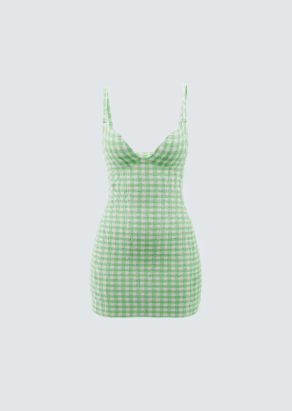 women's curve-hugging dressesDori Green Mini Dress