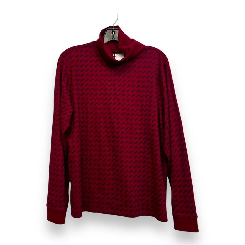 women's tops in solid colorsTop Long Sleeve Basic By Ll Bean In Red, Size: Xl