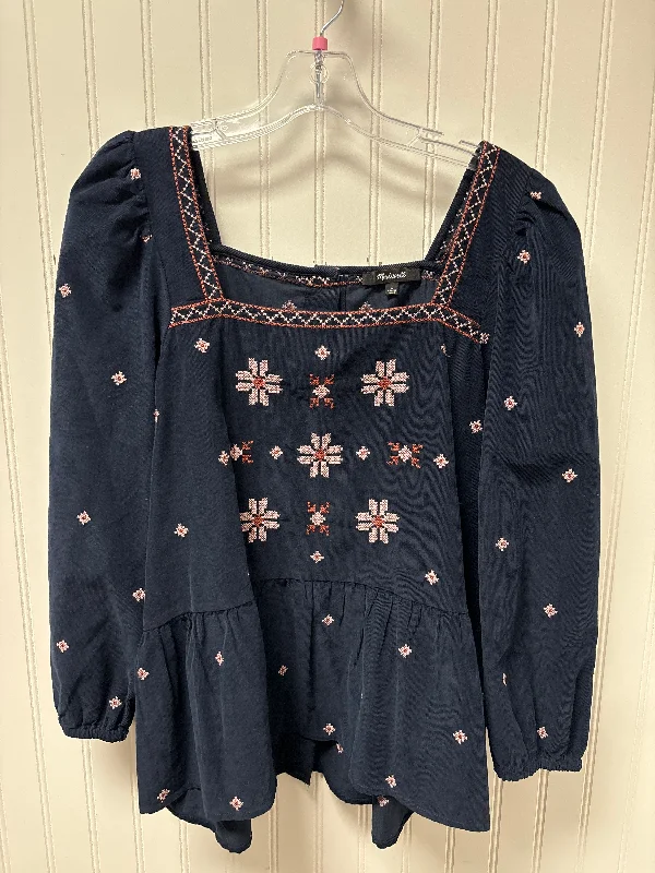 women's tops for those who value both quality and affordabilityTop Long Sleeve By Madewell In Navy, Size: L