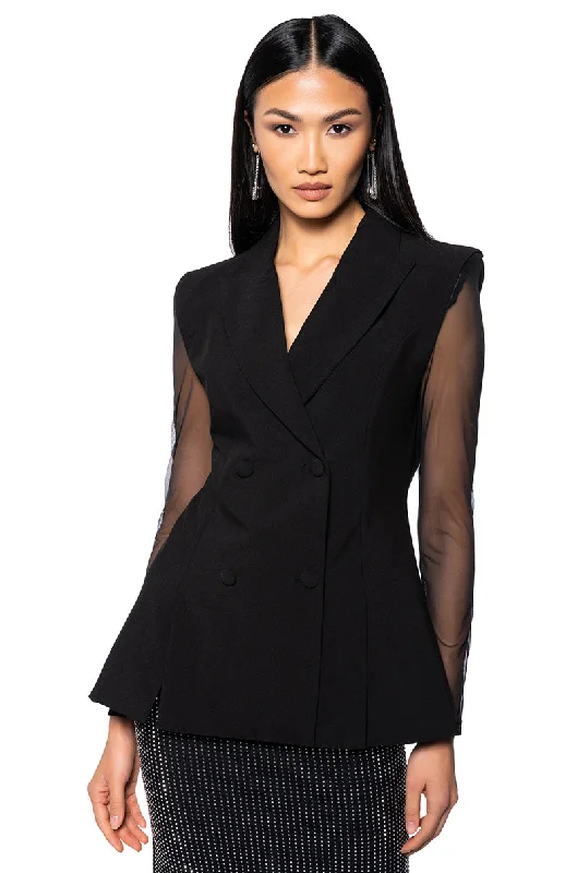 women's coats for breastfeeding mothersSHARP SHOULDER BLAZER VEST WITH STRETCH MESH ARMS