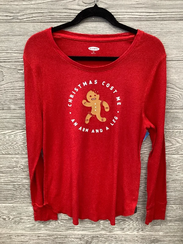 women's tops for those who want to create outfits that are both unique and memorableTop Long Sleeve By Old Navy In Red, Size: Xxl