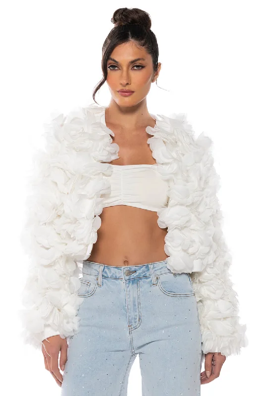 women's coats for boho-chic stylesGARDEN OF EDEN APPLIQUE BOMBER