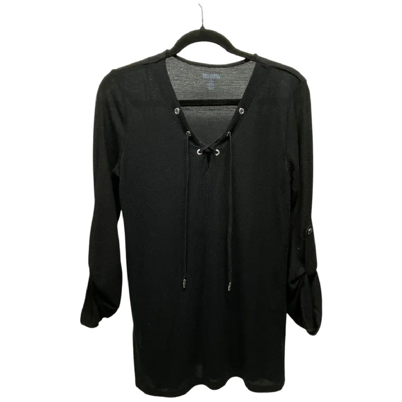 women's tops for those who want to add a touch of elegance and sophistication to their everyday wearTop Long Sleeve By Michael By Michael Kors In Black, Size: M