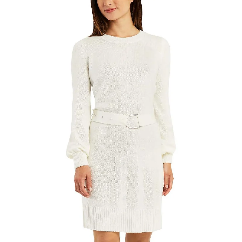 Cold-Shoulder DressBCX Womens Juniors Knit Mini Sweaterdress