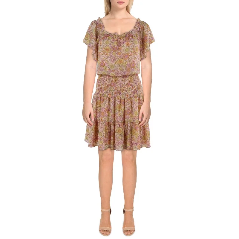 Embellished DressBCBGeneration Womens Mini Smocked Fit & Flare Dress