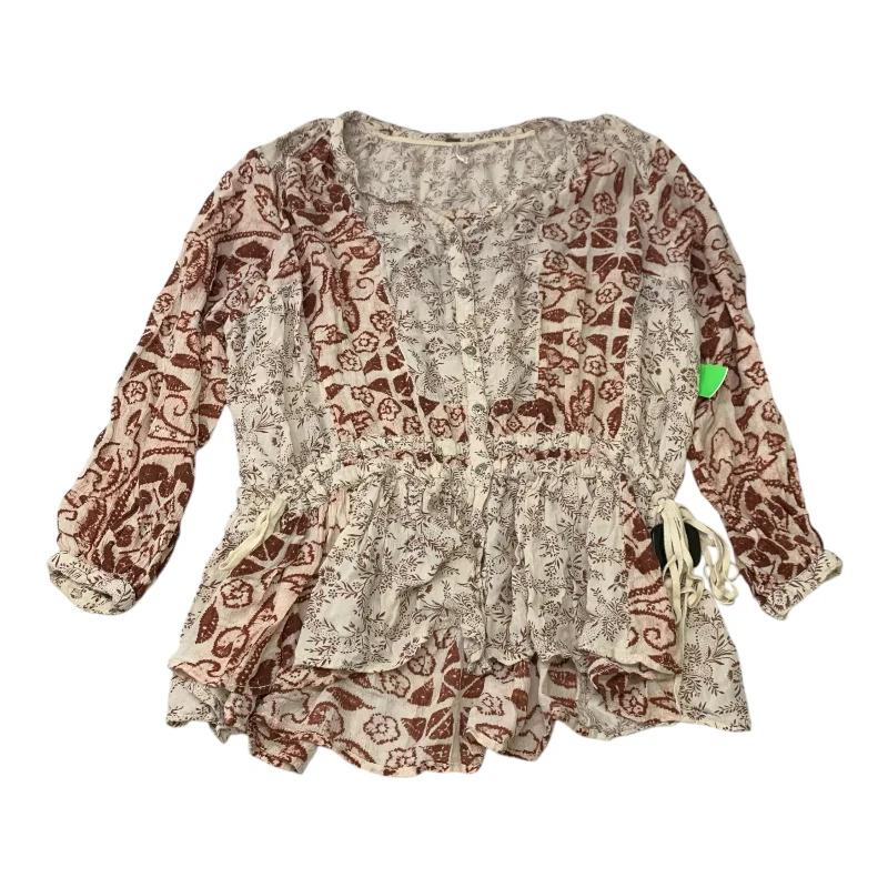 women's tops for date nightsTop Long Sleeve By Free People In Brown, Size: Xs