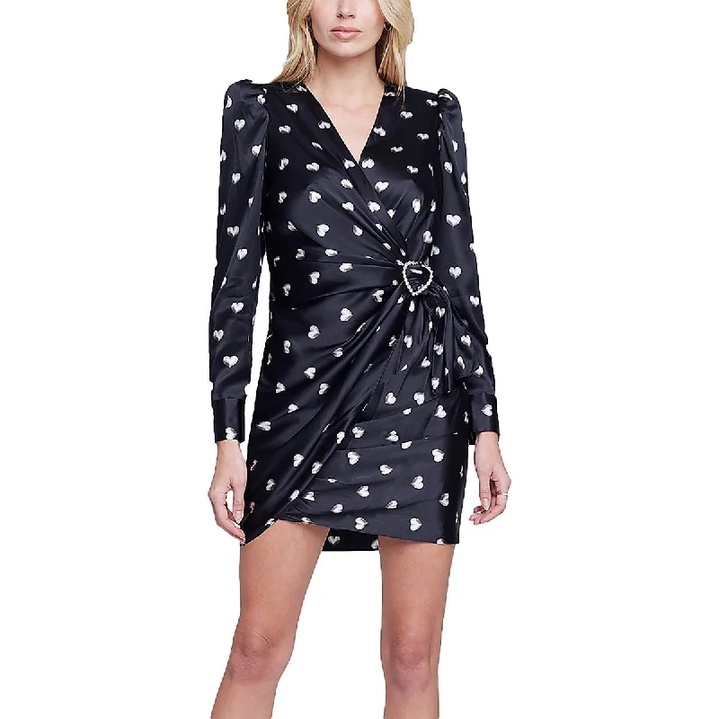 Chic DressL'Agence Womens Clarice Printed Mini Wrap Dress