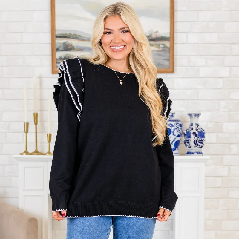 women's tops for those who love to shop for unique findsAlways Timeless Sweater, Black