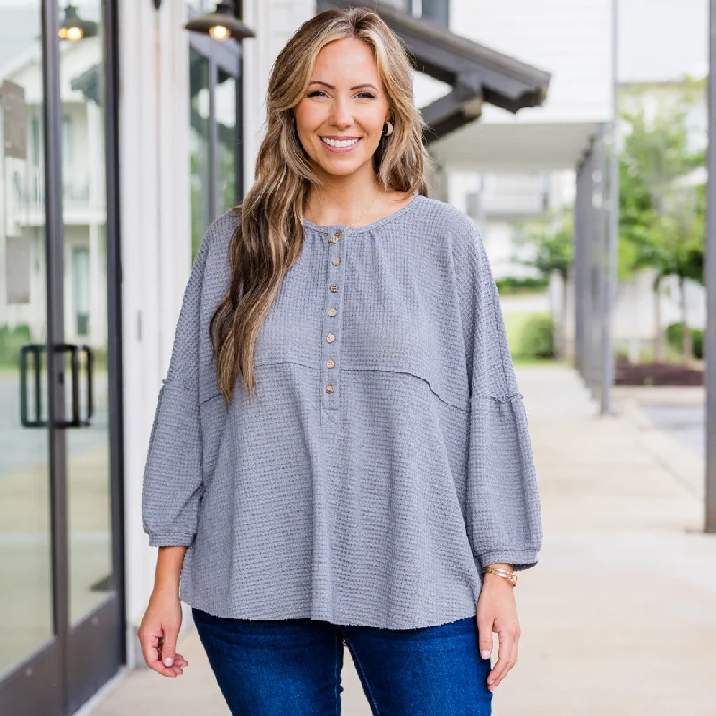 women's tops with bell sleevesEternal Embrace Top, Grey