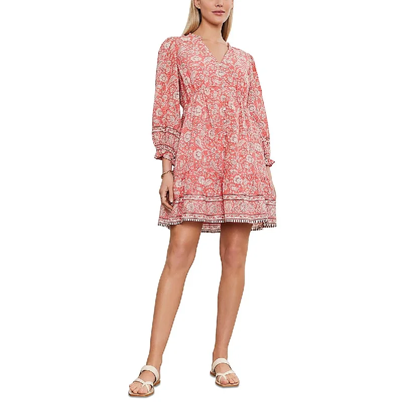 Casual Chic DressVELVET BY GRAHAM & SPENCER Womens Floral Mini Shirtdress