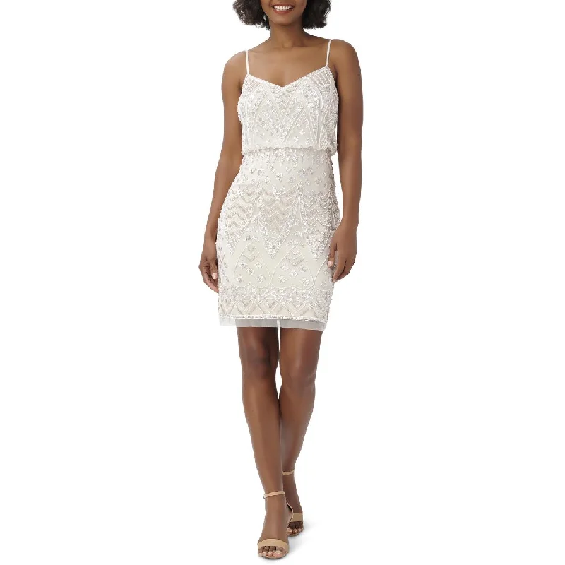 women's limited-edition dressesAdrianna Papell Womens Beaded Mini Cocktail and Party Dress