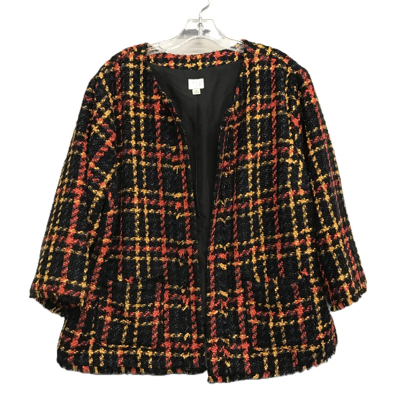 women's coats with geometric patternsBlazer By A New Day In Plaid Pattern, Size: 2x