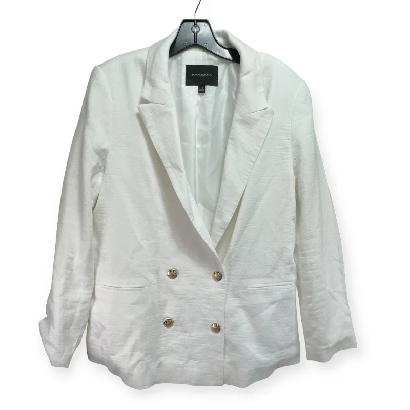 women's coats with floral printsBlazer By Banana Republic In White, Size: 12