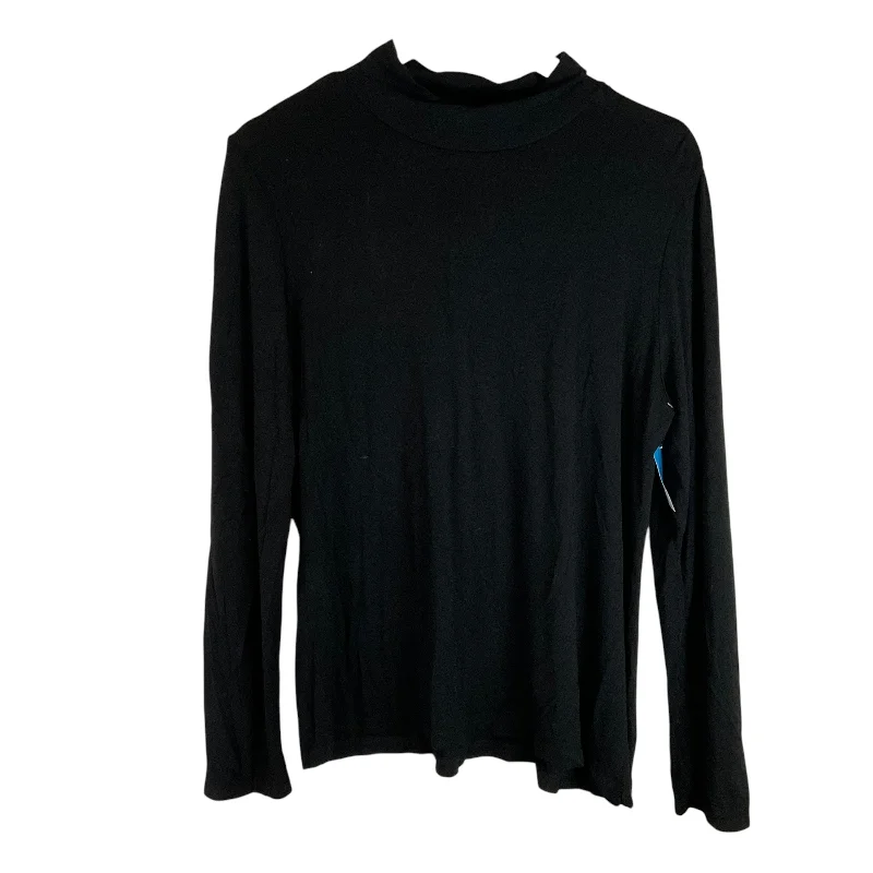 women's tops for those who value both quality and affordabilityTop Long Sleeve By Tahari By Arthur Levine In Black, Size: Xl