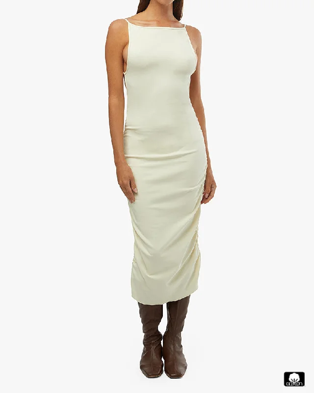 Glamour DressRuched High Neck Midi Dress