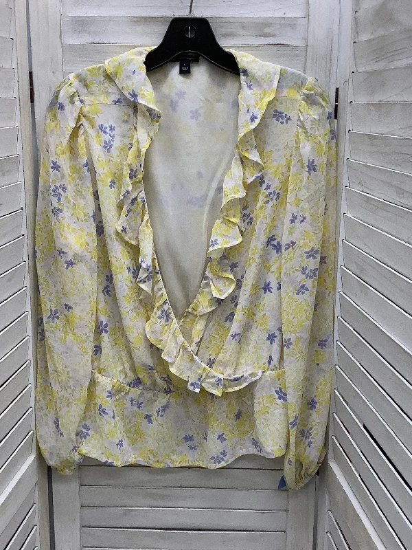 women's tops for those who love to shop for unique findsTop Long Sleeve By Ann Taylor In Floral Print, Size: L