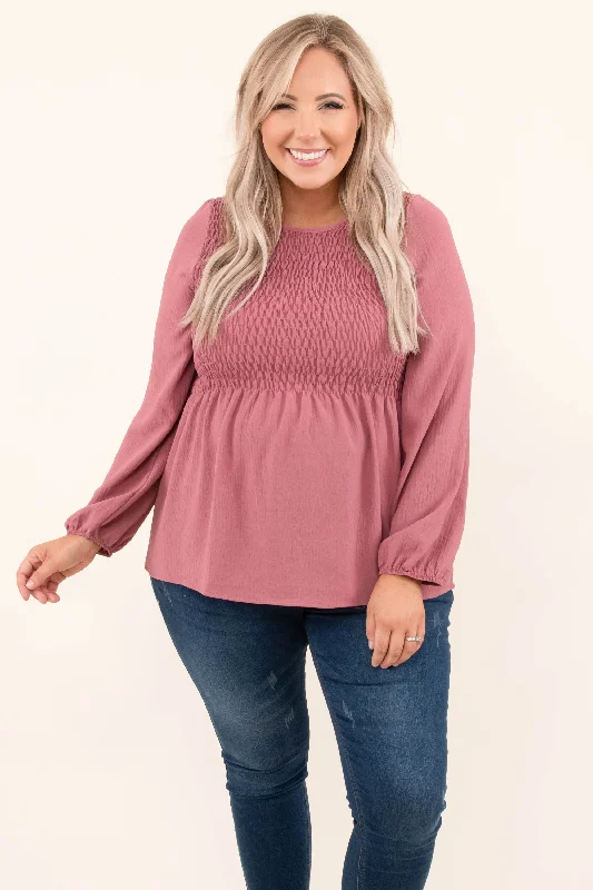 women's tops for those who want to wear pieces that are both functional and fashionableLive A Little, Love A Lot Blouse, Mullberry