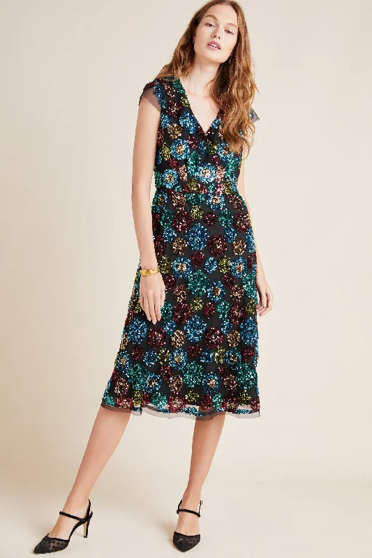 Polka-Dot DressGlenna Sequined Midi Dress