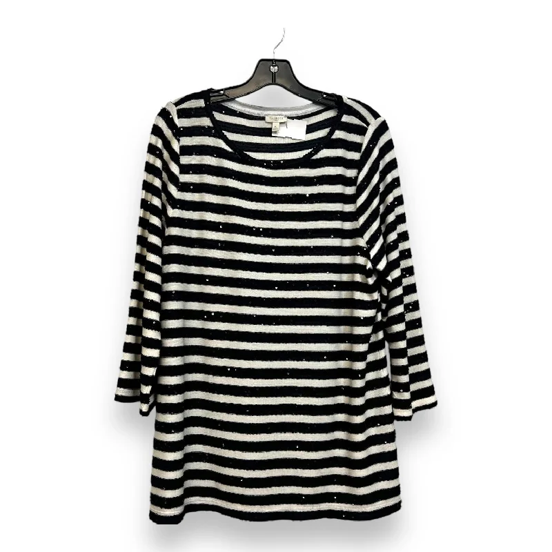 women's stylish topsTop Long Sleeve By Talbots In Striped Pattern, Size: Xl