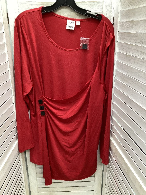 women's tops for those who love to experiment with fashionTop Long Sleeve By Clothes Mentor In Red, Size: Xl