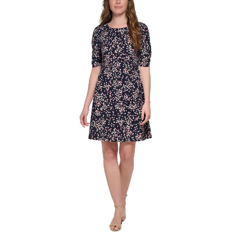 Velvet DressTommy Hilfiger Womens Mini Floral Print Shift Dress