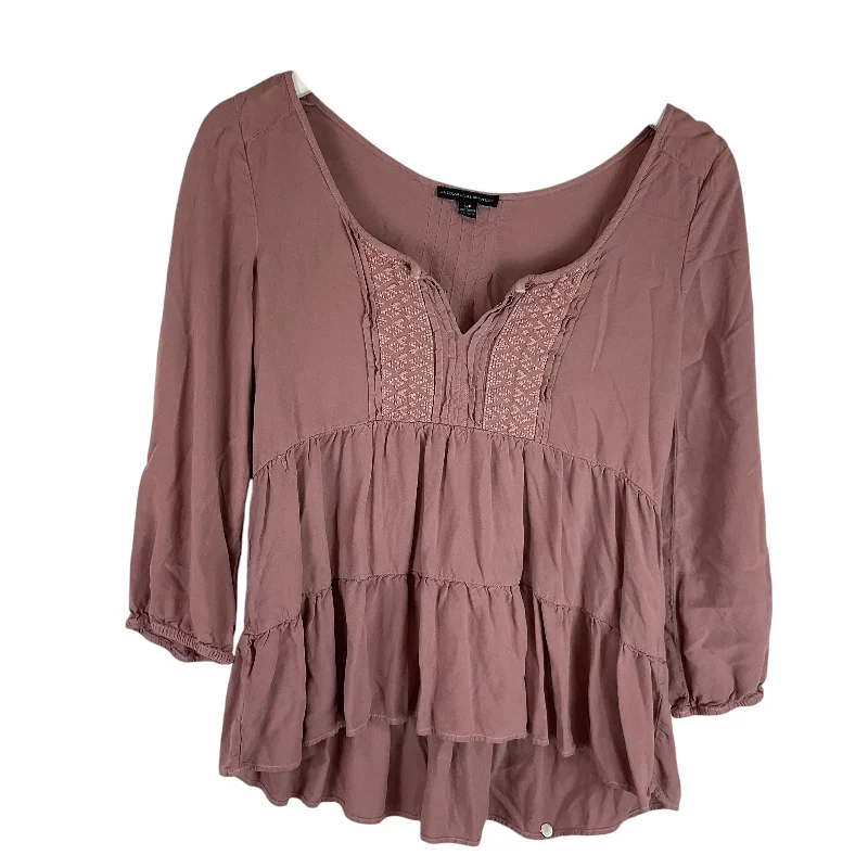 women's tops for those who want to create outfits that are both trendy and timelessTop Long Sleeve By American Eagle In Pink, Size: S