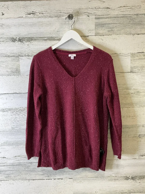 women's tops with cinched waistsTop Long Sleeve By J. Jill In Maroon, Size: L