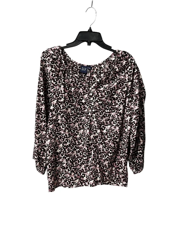 women's tops with spaghetti straps and deep V-necksTop Long Sleeve By Gap In Floral Print, Size: L