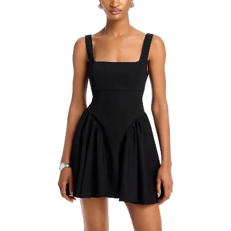 Chic DressLine & Dot Womens Mini Pleated Fit & Flare Dress