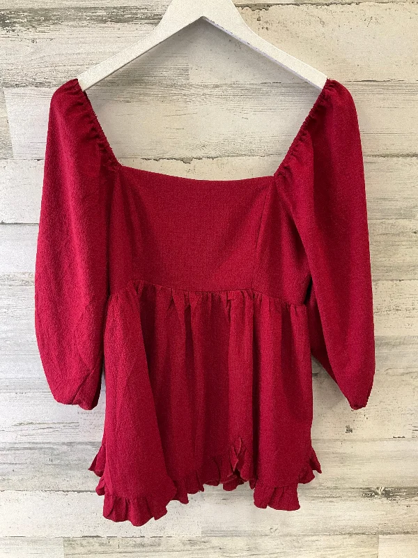 women's tops for those who want to add a touch of sophistication to their casual attireTop Long Sleeve By Entro In Red, Size: L